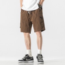 批发美式休闲短裤男夏季宽松<b class='q'>日系</b><b class='q'>复古</b>潮流帅气中裤纯棉重磅水洗工装裤