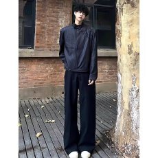 批发2025新款男裤夏季薄款冰丝男士原版拼接包边西裤直筒长裤休闲裤男