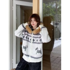 批发美式复古休闲秋冬季<b class='q'>新款</b>拉链开衫<b class='q'>毛衣</b>针织衫女慵懒风V领情侣外套