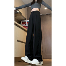 批发高级感冰丝西裤<b class='q'>男</b>女春秋阔腿直筒宽松潮牌<b class='q'>休闲</b>长裤垂感情侣<b class='q'>西装</b>裤