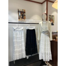 批发法式温柔风气质雪纺纱裙半身裙女2026春中长款高腰a字大摆伞裙