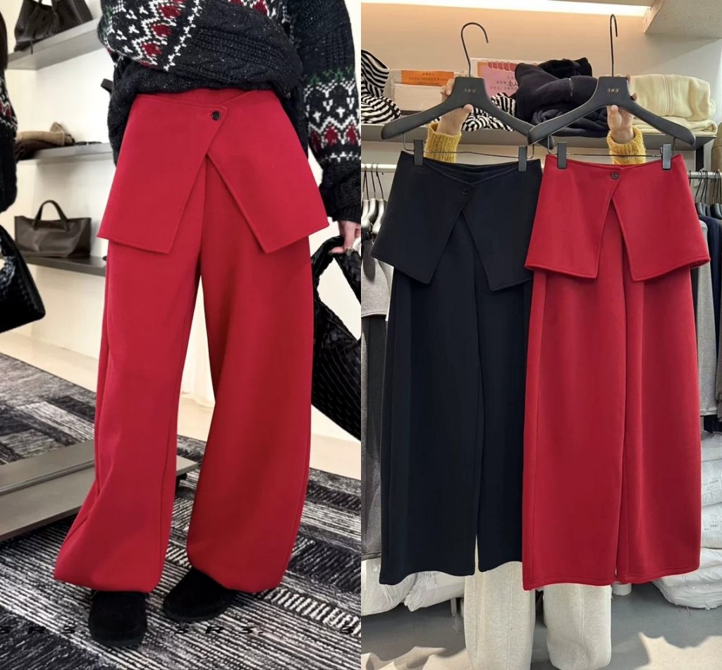 한 싱글 새로운 2026 느긋한 출퇴근 바람 탈착식 방귀 커튼 캐주얼 바지 회색 와이드 레그 팬츠