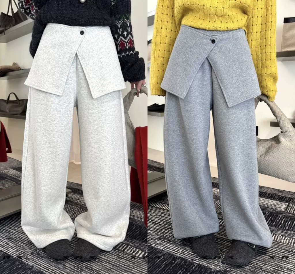 한 싱글 새로운 2026 새로운 패션 사실 투피스 세트 넓은 다리 조거 둘 착용 캐주얼 모통이 칼 바지