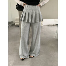 批发 新款2026韩版时尚拼接假两件裙帘式百搭微喇休闲裤女