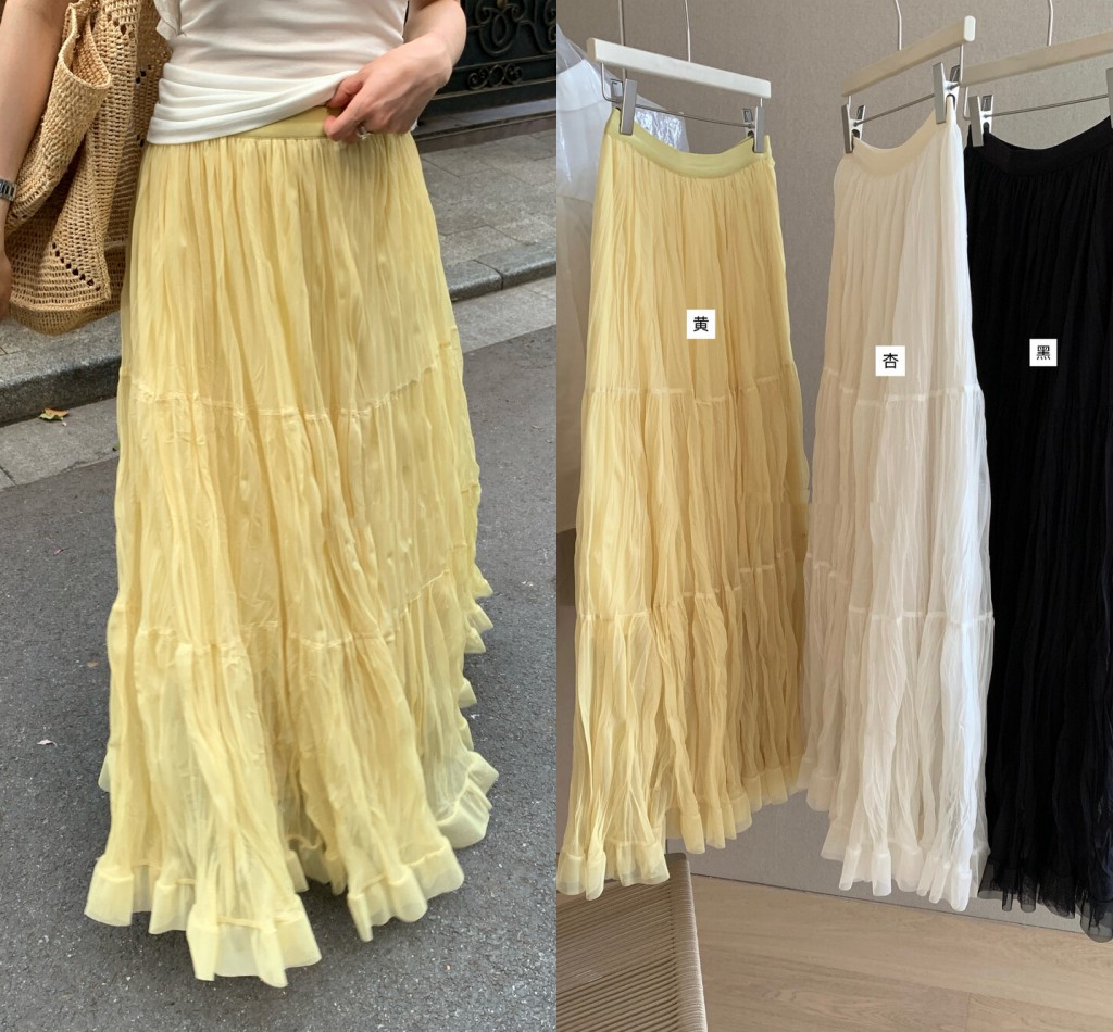 실사 한 부서 2026xk 미니멀리즘 일상 다용도 휴가 센스 롱 코트 실 실 반신 스커트 여성