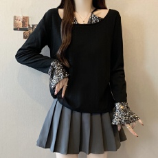 批发实拍~大码微胖mm纯欲风重工亮片修身显瘦辣妹性感<b class='q'>长袖</b>加厚磨毛<b class='q'>T</b><b class='q'>恤</b>