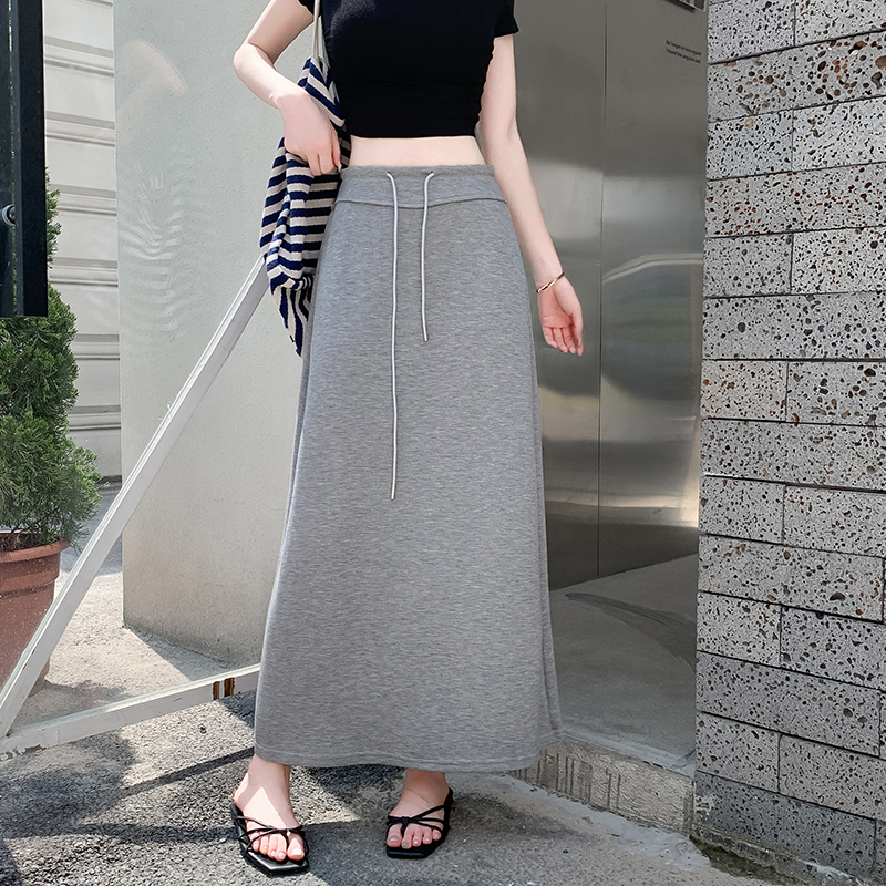 FA34008# 半身裙女夏季爆款休闲百搭显瘦后开叉直筒中长裙 服裝批發女裝批發服飾貨源