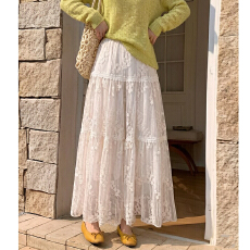 批发淑女风立体花朵重工<b class='q'>蕾丝</b>半身裙2026春季新款韩版休闲百搭裙子