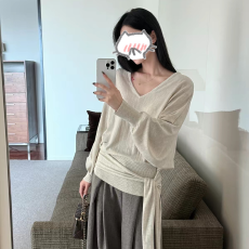 批发胖MM法式温柔风设计感V领2026秋季新款显瘦百搭长袖针织衫女