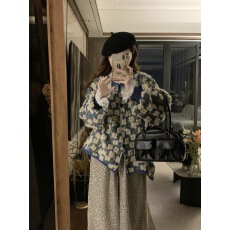 批发实拍新款大码秋冬时尚毛衣提花开衫+<b class='q'>蕾丝</b>打底衫+阔腿裤