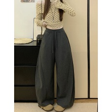 批发<b class='q'>实拍</b>新款大码百搭女秋冬加绒加厚胖MM宽松显瘦休闲<b class='q'>裤</b>