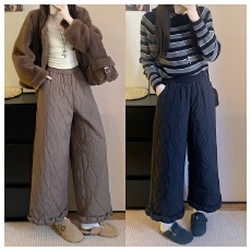 批发实拍新款大码防风防水秋<b class='q'>冬</b>九分羽绒棉裤子抗寒保暖直筒阔腿休闲裤