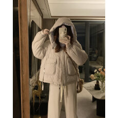 批发实拍新款<b class='q'>大码</b>羽绒棉服<b class='q'>韩版</b>宽松显瘦连帽棉衣保暖外套女百搭