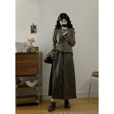 批发实拍新款大码高腰显瘦<b class='q'>通勤</b>垂感中长款遮胯伞裙半身裙