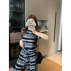 批发实拍新款大码条纹短袖+阔腿<b class='q'>裤</b><b class='q'>夏季</b><b class='q'>修身</b>显瘦套<b class='q'>装</b>