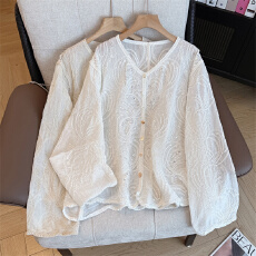 批发实拍大码气质温柔风重工提花珠片开衫时尚洋气百搭休闲减龄外套