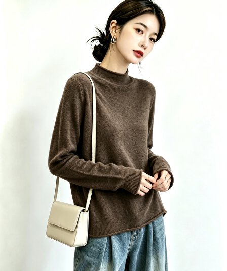 실사 빅 사이즈 반하이넥 부드러운 찹쌀 기본 셔츠 여성 가을 겨울철 보온 프로 피부 슬림해 보이는 인사이드 가져 가라. 긴팔 티셔츠 맨위