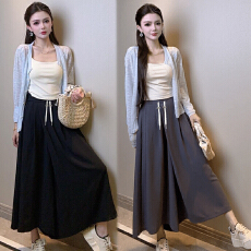 批发2026新款孕妇春夏裙裤叠搭式设计感显瘦大码阔腿裤中长款裤裙