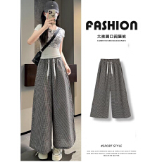 2026孕妇裙裤新夏a字百搭裤裙阔腿裤裙小格子裤裙高腰显瘦裤裙