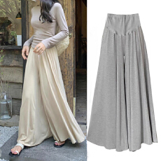 批发孕妇裙裤秋冬时尚百搭莫代尔a字半身裙高腰宽松高弹垂感阔腿裤