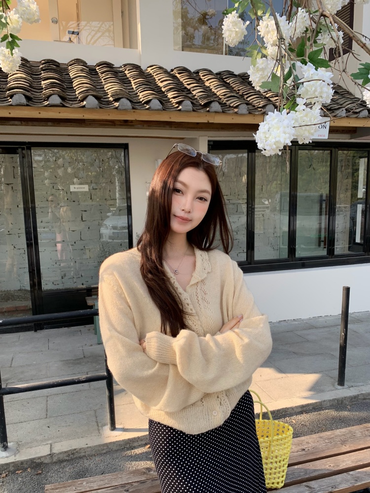 재고 있음 실사 봄 새로운 한 부서 레트로 수공 자수 20 양모 스웨터