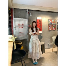 批发有货实拍  韩国<b class='q'>原</b><b class='q'>单</b>80天丝麻直喷印花无袖背心<b class='q'>连衣裙</b>