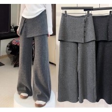 批发 2025新款时尚百搭显瘦屁帘裤女时尚气质小众洋气设计感休闲裤