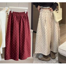 批发欧版松紧腰遮肉加绒阔腿洋气<b class='q'>九分裤</b>2025冬新系带减龄山本裤潮