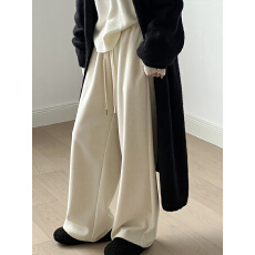 批发加绒加厚保暖纯色百搭束脚两穿卫裤<b class='q'>运动</b>休闲宽松型阔腿裤简约