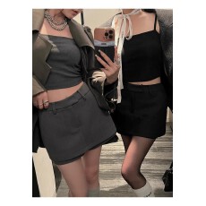 批发假两件西装半身裙裤裙防走光女高腰a字裙短裙