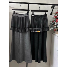 批发<b class='q'>新款</b>加绒加厚蕾丝屁帘微喇休闲<b class='q'>裤</b>女高腰显瘦百搭拖地长<b class='q'>裤</b>