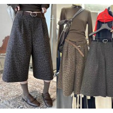 批发十三行高货复古豹纹七分<b class='q'>阔腿裤</b>2026新款时尚<b class='q'>高腰</b>百搭休闲裤