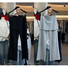 韩国元素十三行女装新款2026时尚屁帘微喇叭休闲卫裤女