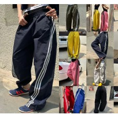 2025夏季新款欧货松紧腰抽绳束脚卫裤女宽松阔腿长裤女