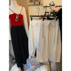 批发 韩式高腰假两件屁帘弯刀休闲裤设计感阔腿裤气球裤