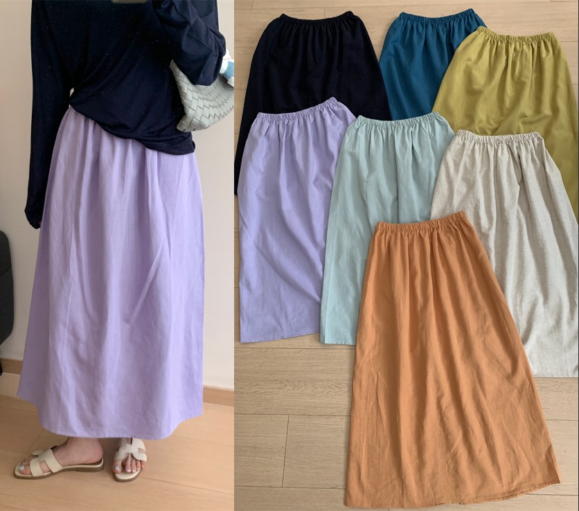 허리밴드 라미 반신 스커트 여성 2026 여름 새로운 몇 조각 다용도 하이웨이스트 슬림해 보이는 타이트 스커트 루즈핏 치마