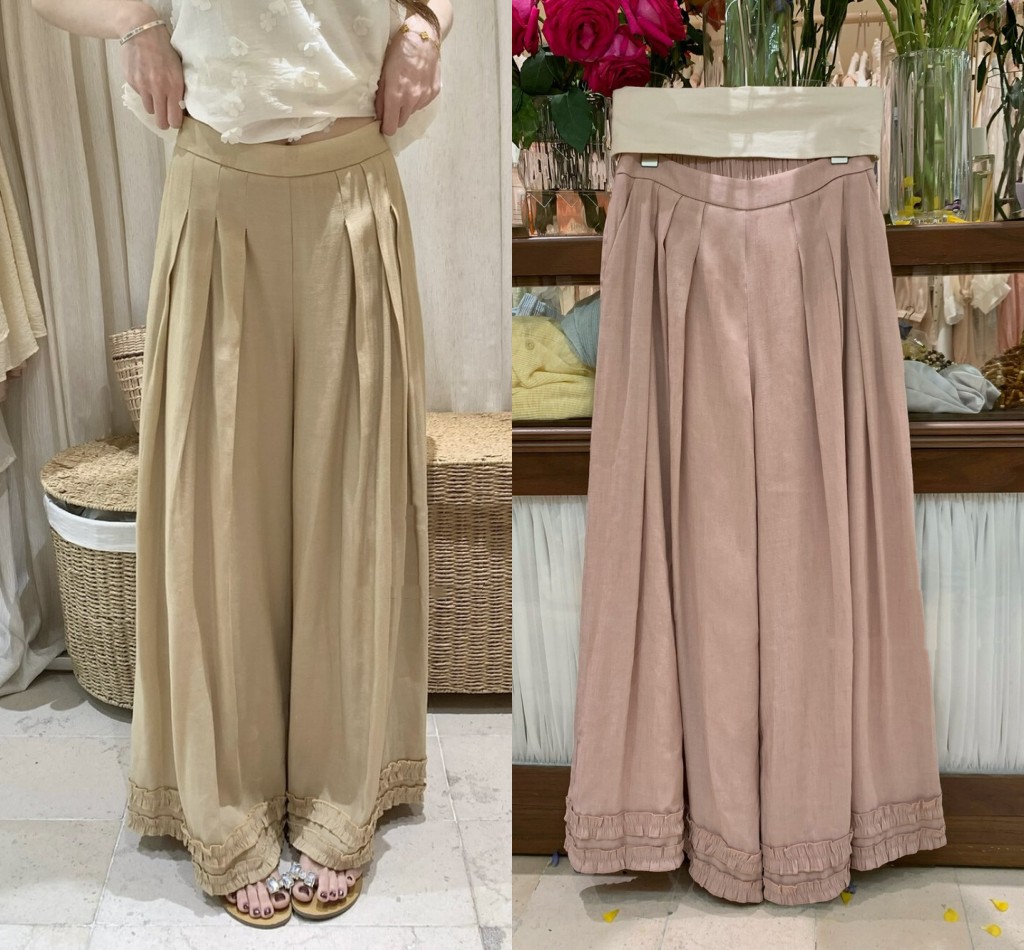 여름 섹션 2026 새로운 프릴 도루 센스 와이드 레그 팬츠 캐주얼 바지 여성