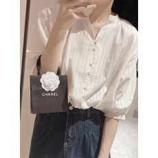 批发韩系2065新款穿搭法式衬衣设计感小众气质休闲显瘦短袖衬衫上衣女
