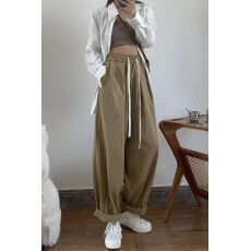 批发韩系chic工装裤女春秋高腰日系棉麻<b class='q'>亚麻</b>萝卜裤子宽松休闲阔腿裤