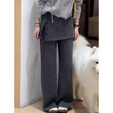批发加绒款-真两件可拆卸屁帘裤 韩系chic设计感阔腿裤女冬季新款长裤