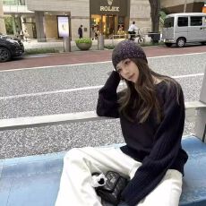 批发<b class='q'>韩国</b>东大门 亮色圆领针织衫简约时尚百搭毛衣上衣新款套头女