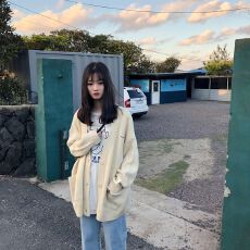 批发韩系chic开衫<b class='q'>外套</b>女<b class='q'>韩版</b>毛衣日系女装宽松慵懒温柔外穿针织上衣