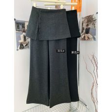 批发实拍加绒款韩系秋冬新款时髦叠穿显瘦加绒加厚屁帘休闲裤女真两件