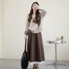 批发韩系chic超火冷淡秋冬装气质穿搭配一整套重要场合漂亮两件套装女