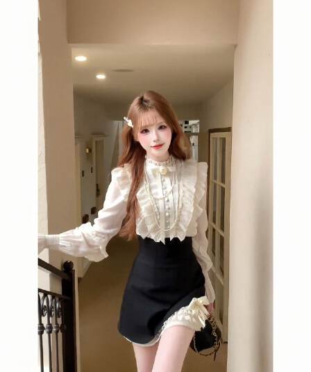 한 부서 부유 한 가족 천 골드 착용 가져 가라. 에이즈 환자 여성 세트 봄 여름 프랑스식 품격 고급 센스 셔츠 반신 스커트 투피스 세트