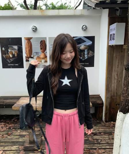 260 그램 사람들 면 프린트 쇼트 스타일 허리 수축 민소매 조끼 후드 루즈핏 지퍼 후드티 재킷 맨위 투피스 세트