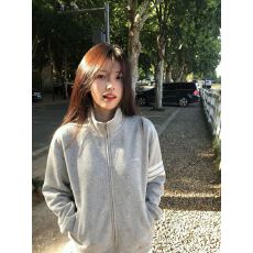 批发薄款/加绒 韩系chic秋冬白金拉链+ 后包领 （纯棉华棉复合卫衣女