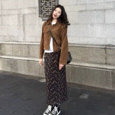 批发韩系超好看早秋外套女2026新款独特漂亮短款复古麂皮绒夹克<b class='q'>上衣</b>潮