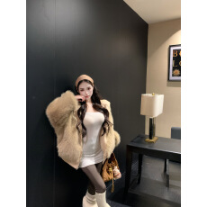 批发两面穿<b class='q'>真皮</b>草外套<b class='q'>女</b>秋冬加厚保暖连帽毛领开衫卫衣潮