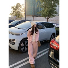 批发韩系加绒连帽卫衣套装女新款<b class='q'>冬</b>装宽松百搭开衫卫裤两件套潮